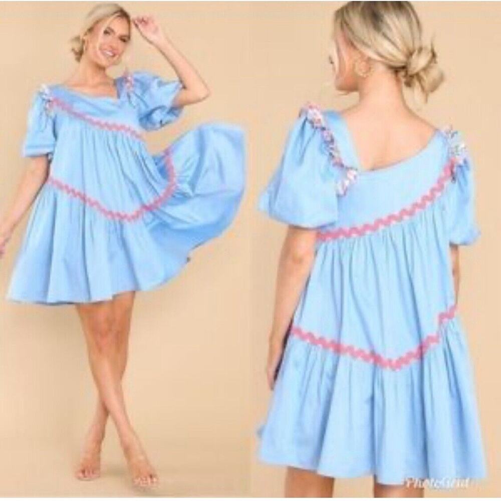 NWT Alden Adair Chandler Roller Skate Mini Ruffle Smocked Dress Women’s Medium